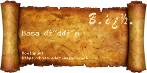 Basa Ádám névjegykártya