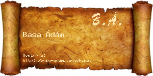 Basa Ádám névjegykártya