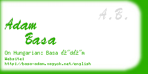 adam basa business card